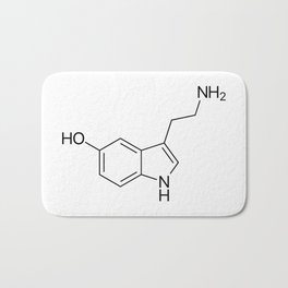 Serotonin Molecule Bath Mat | Depression, Serotonin, Chemicalsymbol, Black And White, Scientific, Chemistry, Chemical, Happiness, Molecule, Chemistryteacher 
