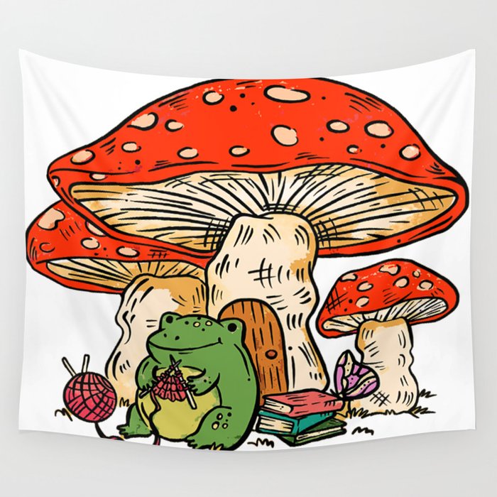 Mushroom house tapestry shop