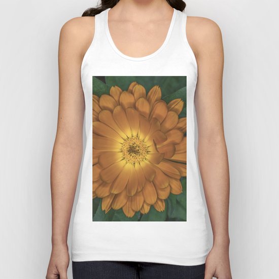 Orange Flower Unisex Tank Top