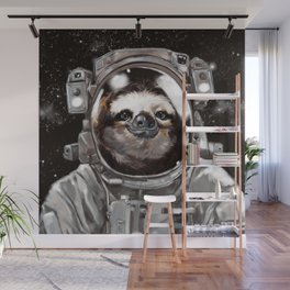 Astronaut Sloth Selfie Wall Mural