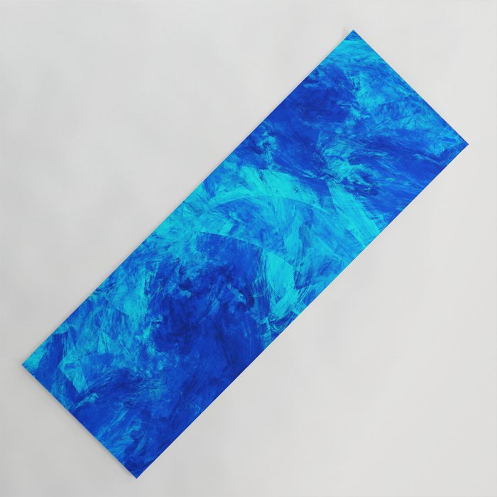 Ultra Blue Abstract Splatter Splash Marble Artwork  Yoga Mat