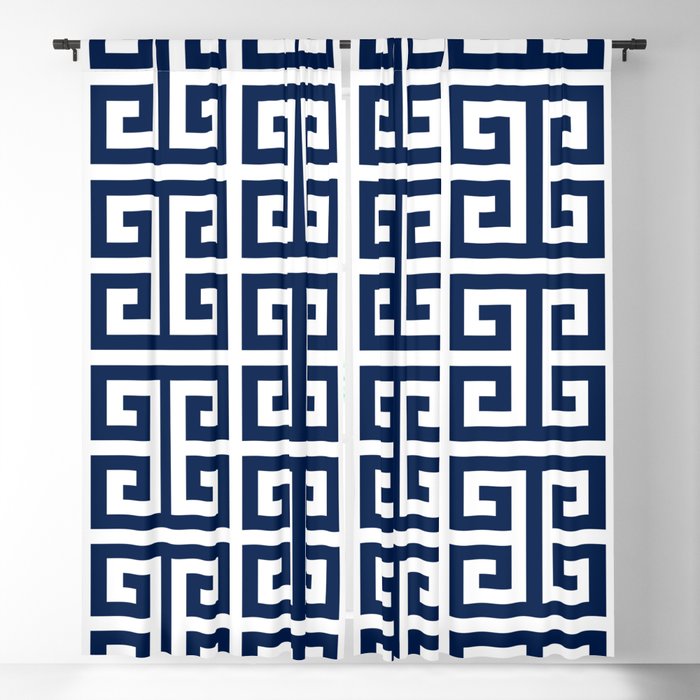 Greek Key Pattern in Navy Blue and White Tissue Paper