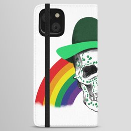 St Patricks Day Skull iPhone Wallet Case