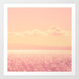 Dreamy Champagne Pink Sparkling Ocean Art Print