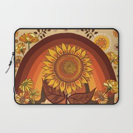 70s, Sunflower, retro, rainbow, warm colors, 60s, boho Laptop Sleeve
