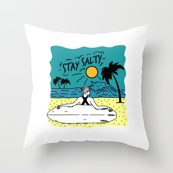 Stay Salty Throw Pillow