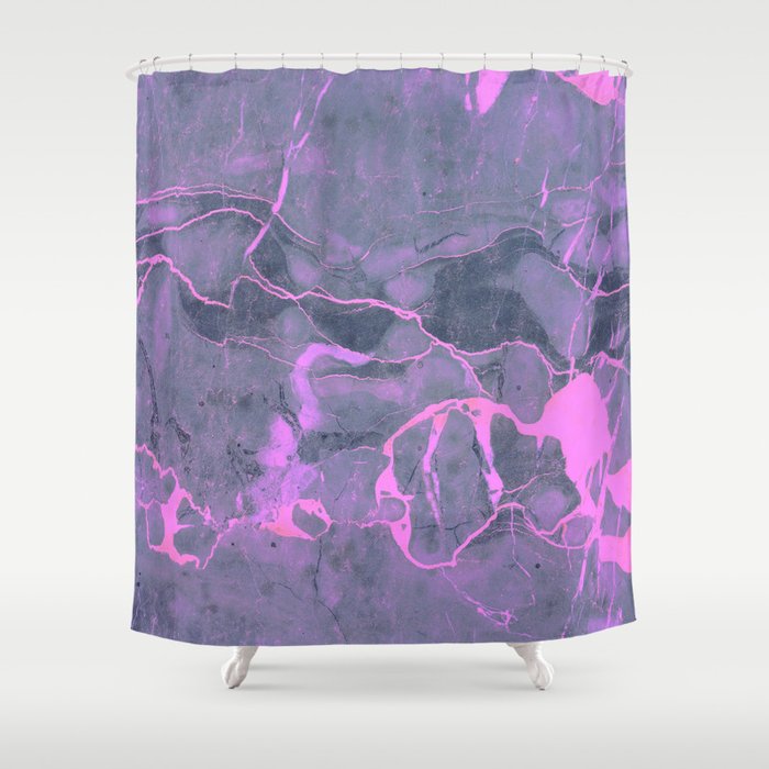 Grey and Pink Marble Shower Curtain