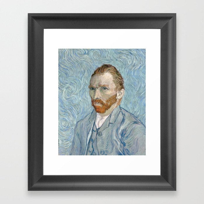 Vincent van Gogh - Self-Portrait - Blue Swirls Framed Art Print