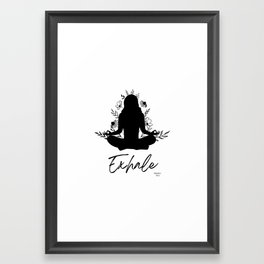 Exhale with flowering lotus woman Framed Art Print