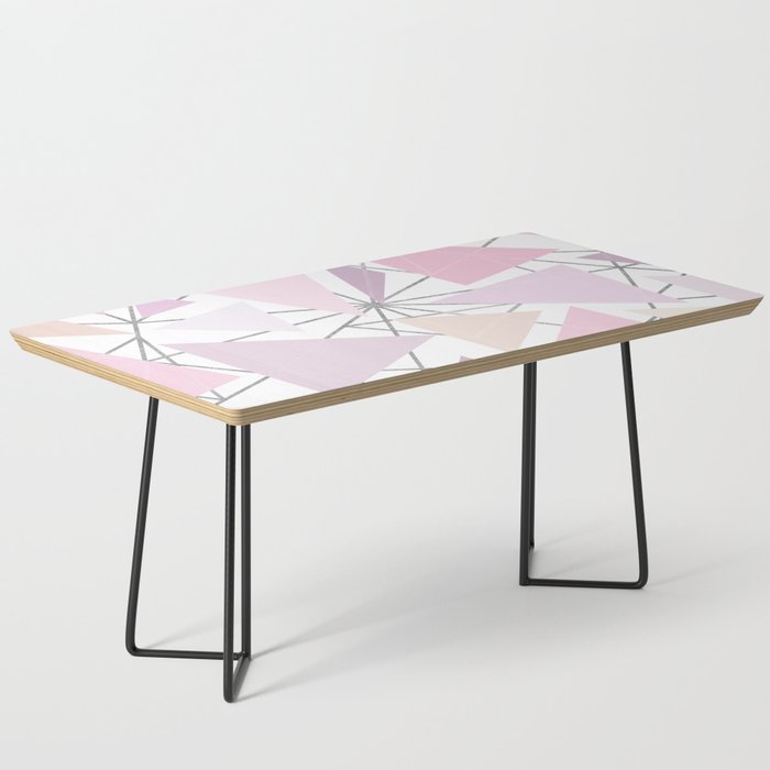 Geometrical silver pink coral lavender triangles shapes Coffee Table