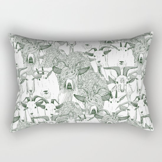 just goats dark green Rectangular Pillow