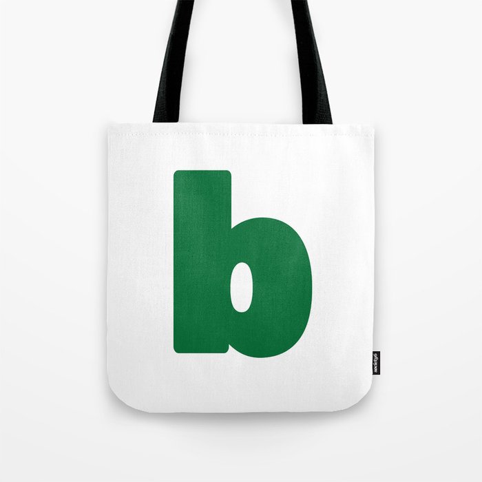 b (Olive & White Letter) Tote Bag