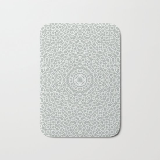 Grey white kaleidoscope Bath Mat