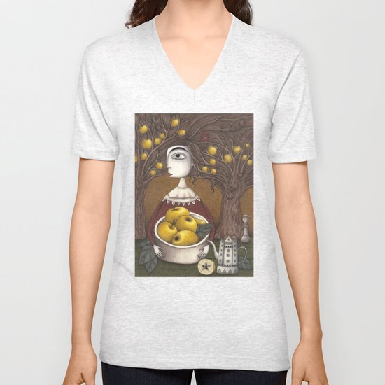 Portrait of an Apple Orchard Unisex V-Neck