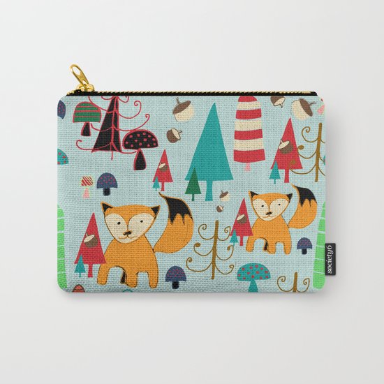 Woodland fox blue Carry-All Pouch