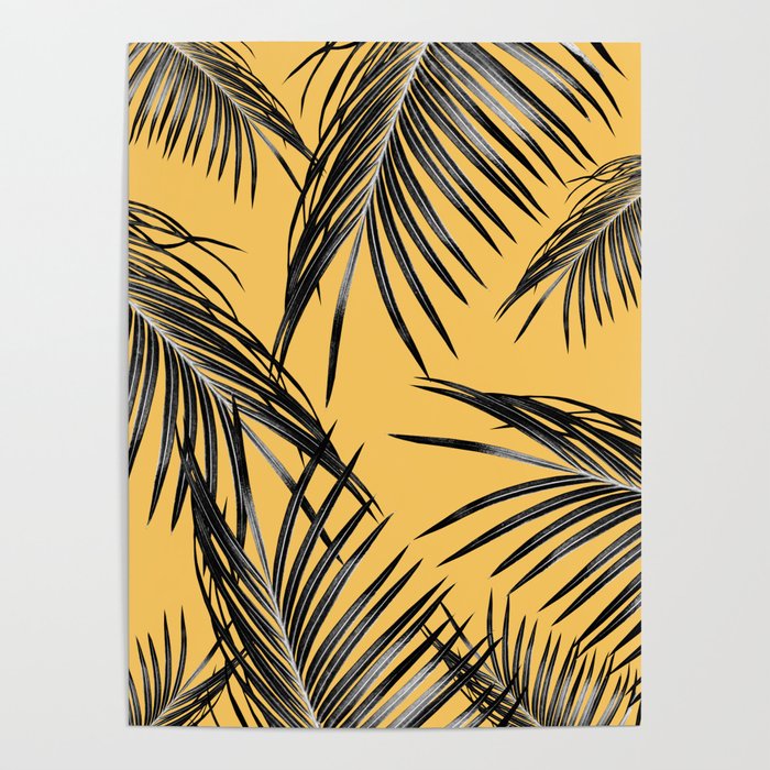 Black Palm Leaves Dream #6 #tropical #decor #art #society6 Poster