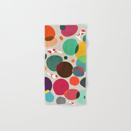 Lotus in koi pond Hand & Bath Towel