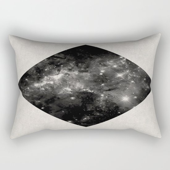 Space Diamond - Abstract, geometric space scene in black and white Rectangular Pillow