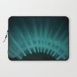Vintage Aurora Borealis northern lights poster in blue Laptop Sleeve