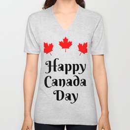 happy canada day V Neck T Shirt