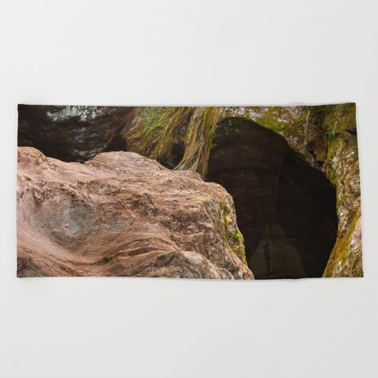 Gobble Rock Cave Beach Towel