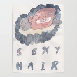 sexy hair watercolor painting Poster
