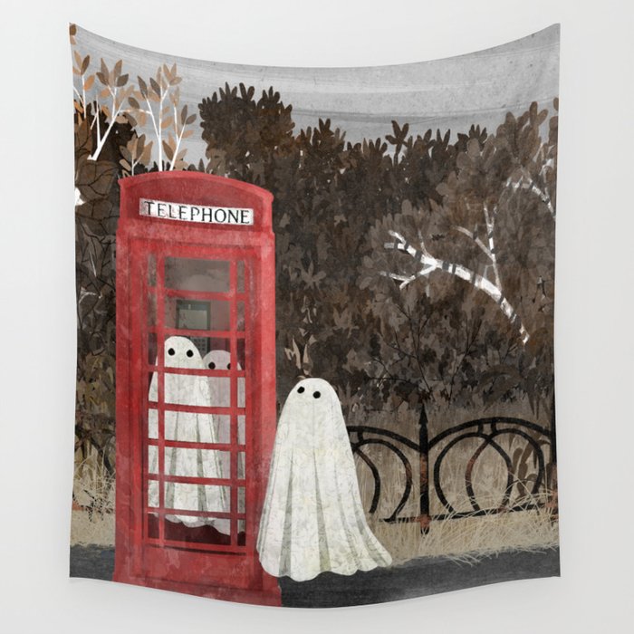 There Are Ghosts in the Phone Box Again... Wall Tapestry
