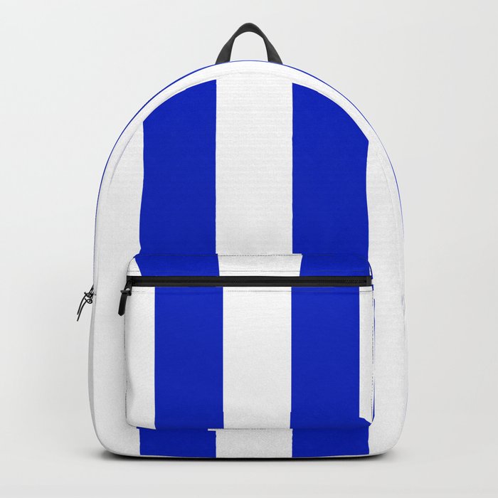 Cobalt Blue and White Wide Circus Tent Stripe Backpack