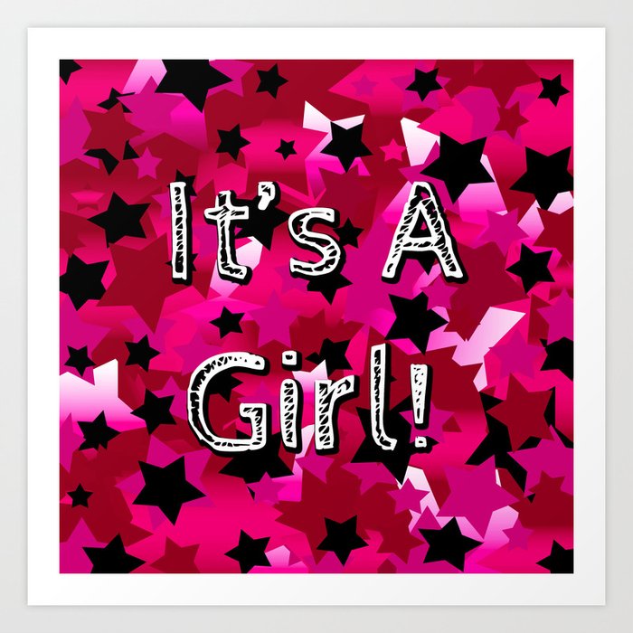 It's A Girl! Pink Stars Art Print