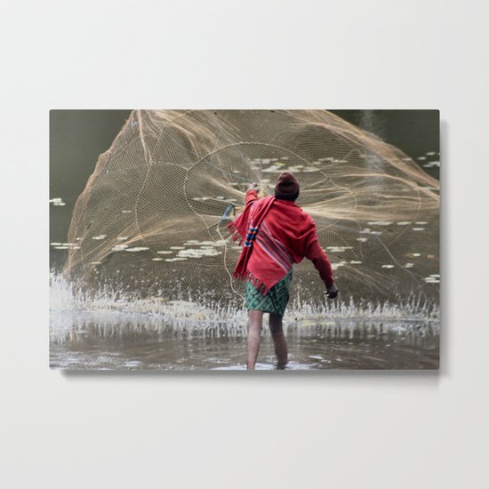 Net Fishing Metal Print