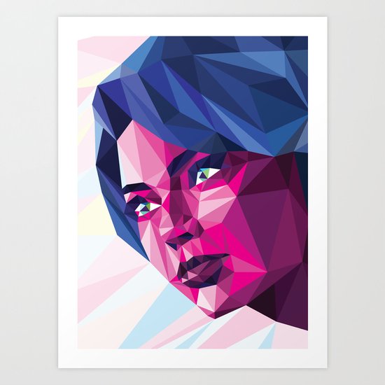 Magenta girl Art Print