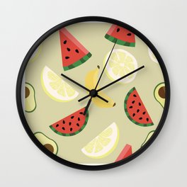 Exotic Fruit Pattern Wall Clock