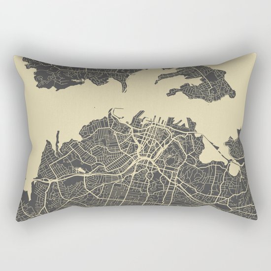 Auckland Map Rectangular Pillow