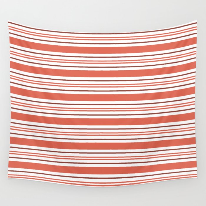 Pantone Living Coral Thick and Thin Horizontal Lines Stripes