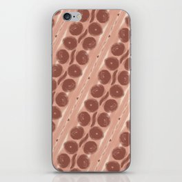 Abstract Boho Lines with Coffee Beans in Brown Beige iPhone Skin