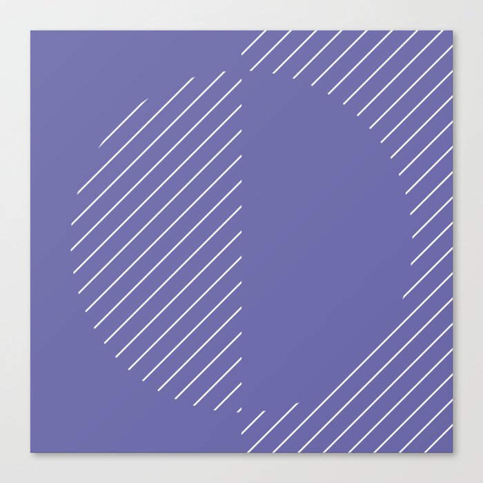 Stripes Circles Squares Mid-Century Checkerboard Purple Violet White Canvas Print