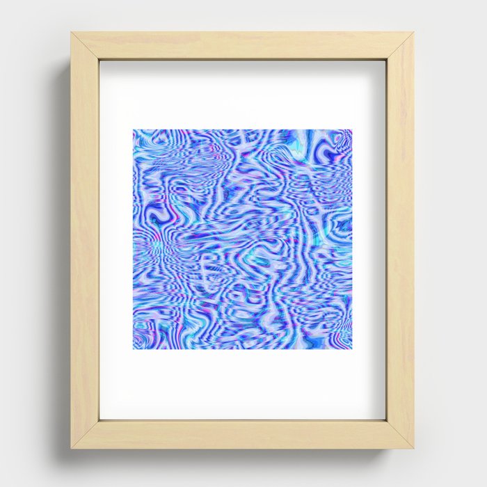 Water blue liquid shapes Recessed Framed Print