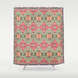 Moroccan Mosaic: Vibrant Heritage Oriental Floral Delight Shower Curtain