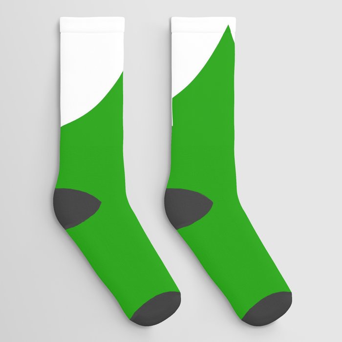 Number 8 (White & Green) Socks