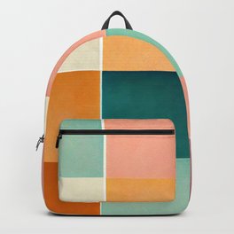 Background in 60s, 70s, 80s style. Wallpaper or poster blank. Geometric pattern Backpack