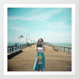 Camera Girl on the California Coast - Holga Photo Art Print