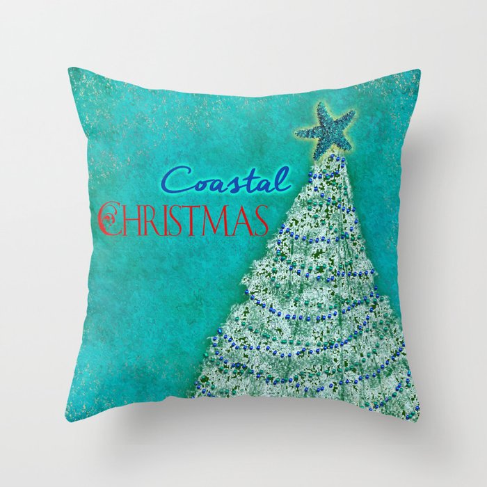Coastal christmas throw pillows on sale