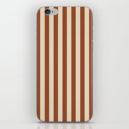 Vintage brown stripes iPhone Skin