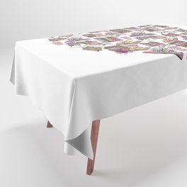 Love Books Pretty Floral Girly Heart Tablecloth