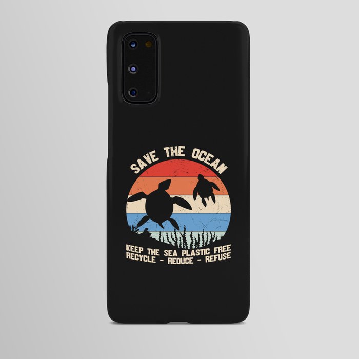 Save The Ocean Vintage Turtle Android Case