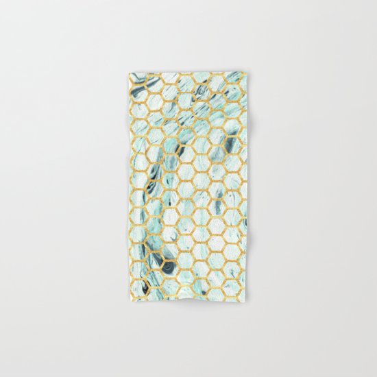Teal + Gold #society6 #decor #buyart Hand & Bath Towel
