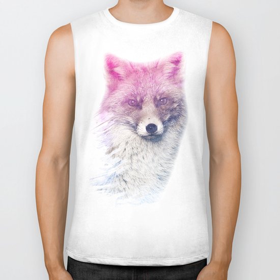 FOX SUPERIMPOSED WATERCOLOR Biker Tank