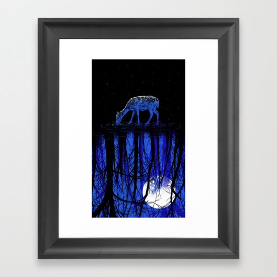 deep blue forest Framed Art Print