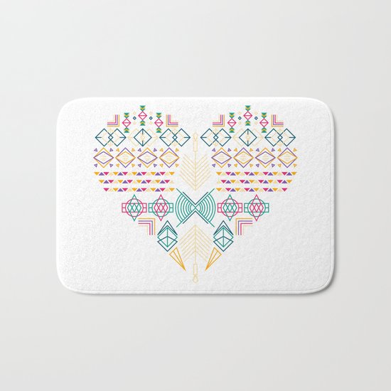 Aztec Heart Bath Mat