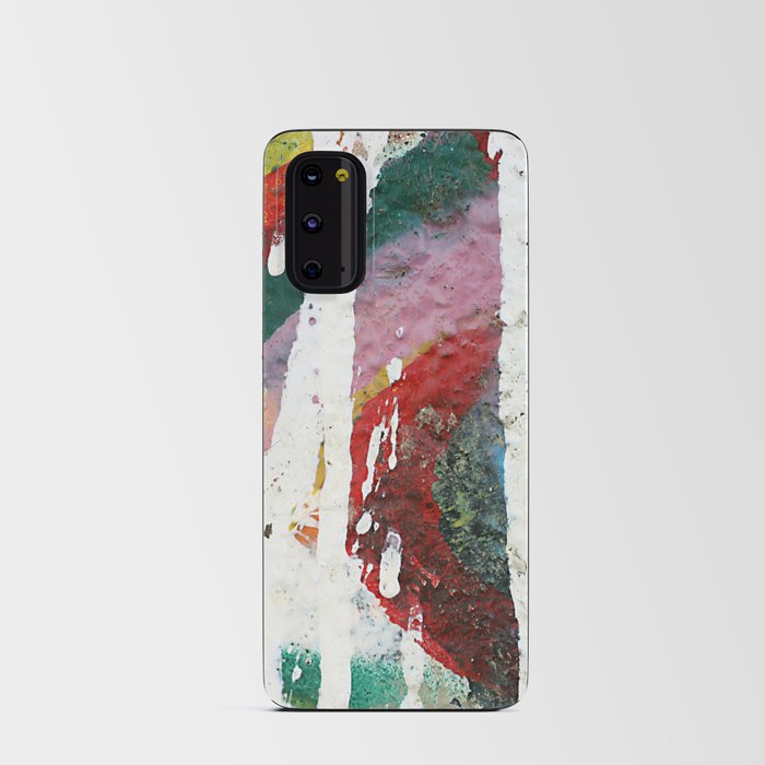 White color dripping over colorful vivid brushstrokes background texture Android Card Case